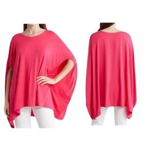 Patrizia Luca Oversize Tunic Top Fuschia Pink One Size OS NWOT $128 MSRP